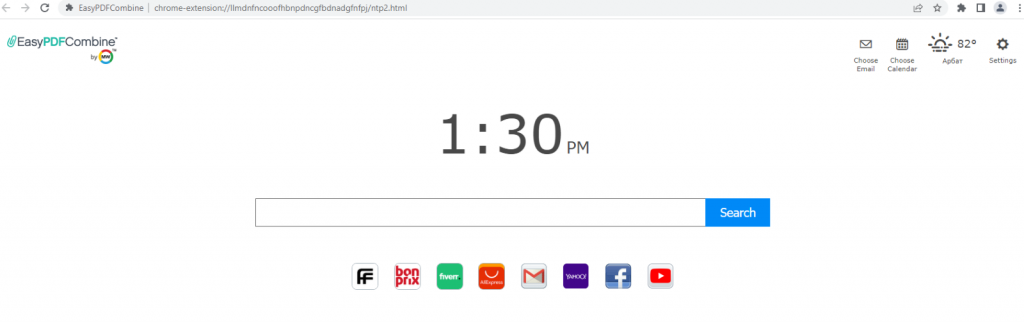 Modification de la page Search par une extension malicieuse