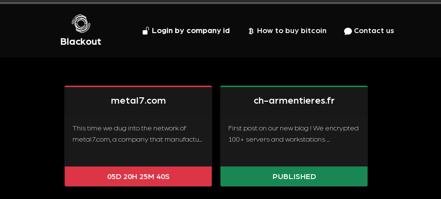 Blackout Ransomware at Armentières hospital