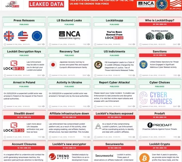 Lockbit's site under control of Cronos task force