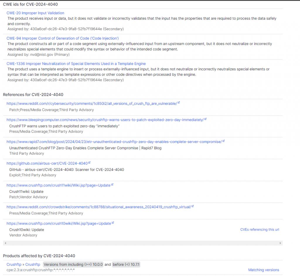 Example of CVE's details 2/2
