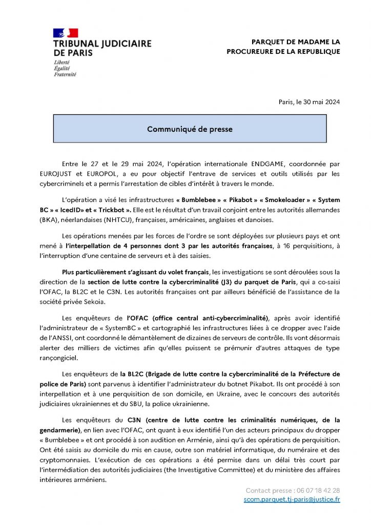 Communiqué de presse page 1